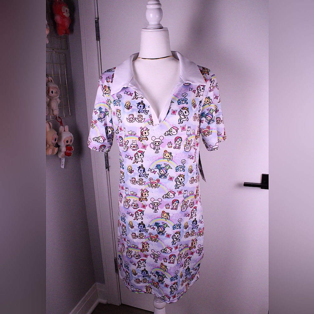 Tokidoki - Collared Stretch Multicolored Heavenly Polo Dress - XL - NWT